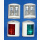 Positionslampen Set 4-teilig, 10W, 12V, inkl. Leuchtmittel, Geh&auml;use Kunststoff weiss