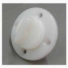 Lenzverschluss weiss, rund, mit Gewindepfropfen aus Kunststoff, Ausschnitt 22 mm