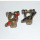 Batterieklemmen Set, +/-,  Osculati, mit Schraubgewinde M8 + M10, 1 Paar, Flügelmutter rot/schwarz, Bronze/Messing, Polklemmen