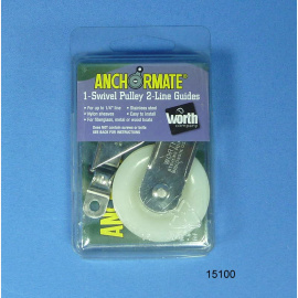 Anchormate-Zubehör: Drehbare Umlenkrolle + 2 Leinenführungen, für max. 5 mm Ankerleine