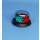 Positionslampe Bi-Color, LED, zweifarbig rot+grün, liegend, 12V, Gehäuse Niro, mit Kunststoffsockel