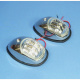 Positionslampen LED, ein Paar Set, rot und gr&uuml;n getrennt, Montage seitlich, 12V, Geh&auml;use Niro, mit Kunststoffsockel