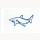 Spassflagge Haifisch, Flagge weiss, Hai blau, 20 x 30 cm (Haifahne)