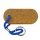Schlüsselanhänger Korkblock, 110x50x26 mm, schwimmfähig, großer Schlüsselring, blaues Band, Länge gesamt ca. 22 cm