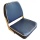 Klappsitz, klassischer Sitz mit einklappbarer Rückenlehne. Gelenk aus hochwertigem Aluminium, blau mit weißer Kedernaht
