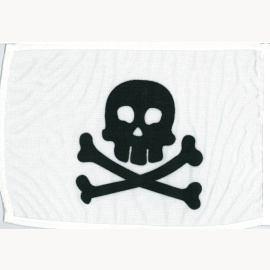 Spassflagge Piratenflagge weiss, Totenkopf schwarz, 20 x 30 cm (Piratenfahne)